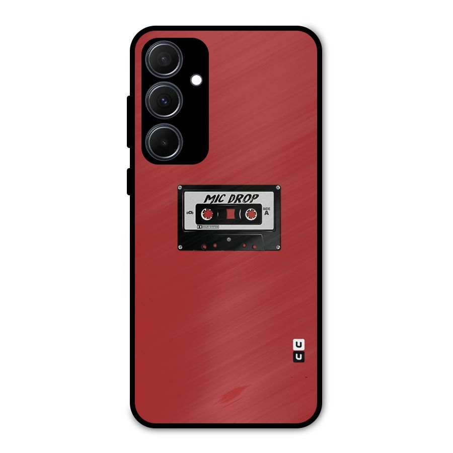 Mic Drop Cassette Minimalistic Metal Back Case for Galaxy A35