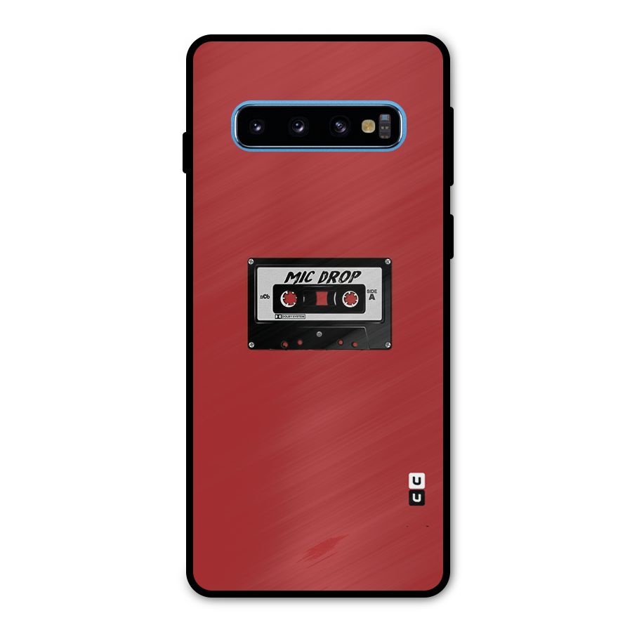 Mic Drop Cassette Minimalistic Metal Back Case for Galaxy S10