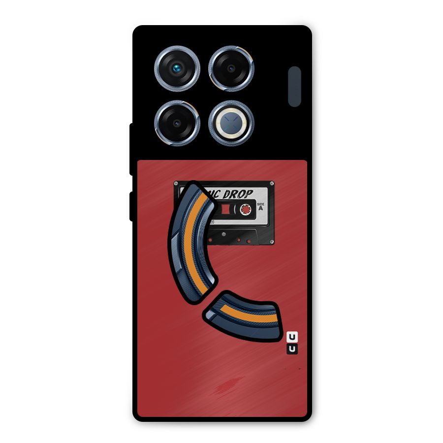 Mic Drop Cassette Minimalistic Metal Back Case for Infinix GT 20 Pro