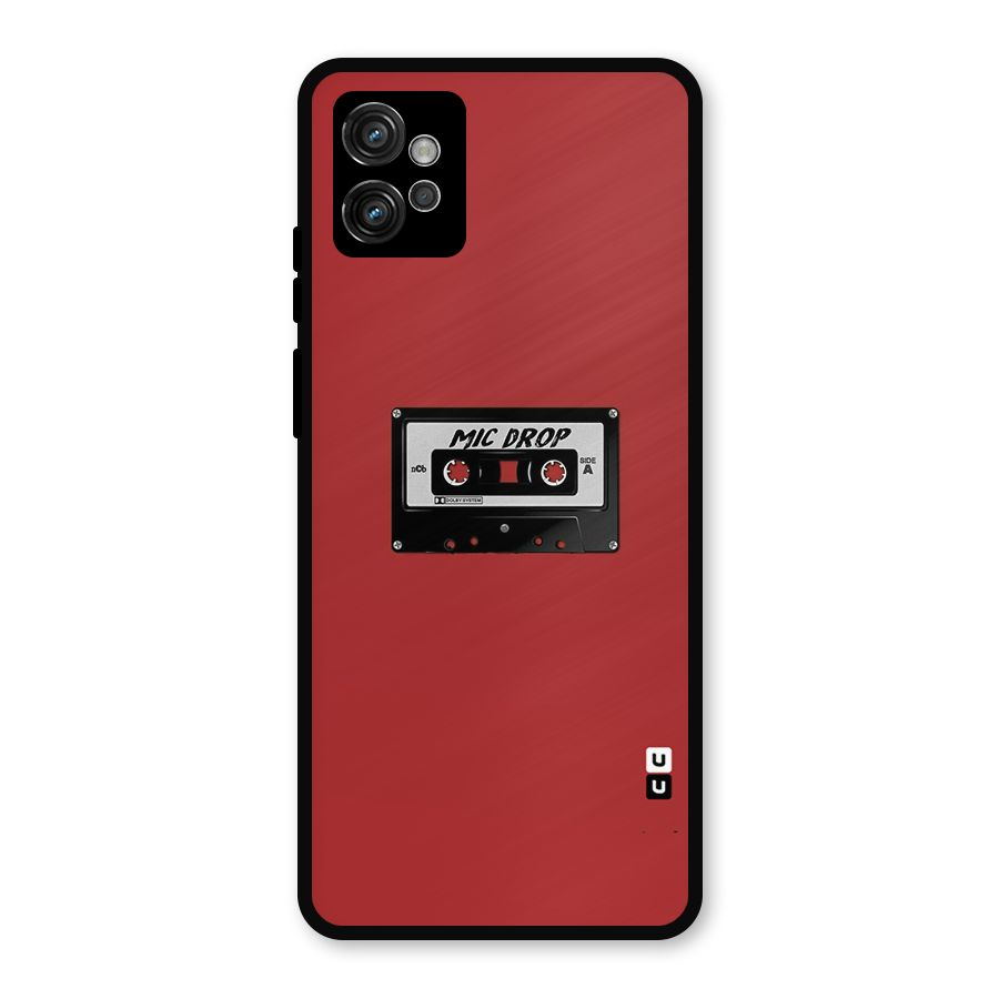 Mic Drop Cassette Minimalistic Metal Back Case for Moto G32