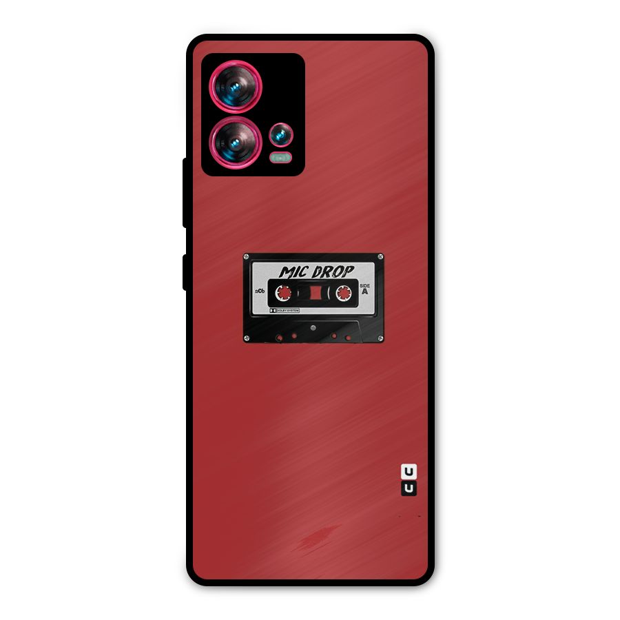 Mic Drop Cassette Minimalistic Metal Back Case for Motorola Edge 30 Fusion