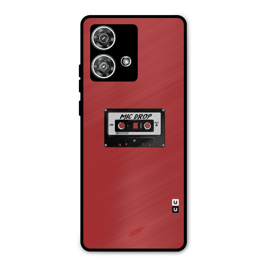 Mic Drop Cassette Minimalistic Metal Back Case for Motorola Edge 40 Neo