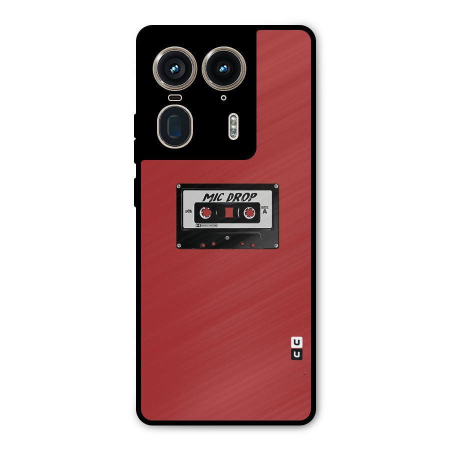 Mic Drop Cassette Minimalistic Metal Back Case for Motorola Edge 50 Ultra