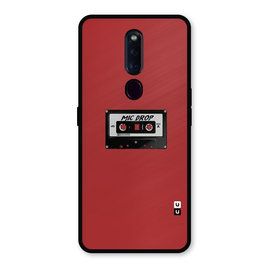Mic Drop Cassette Minimalistic Metal Back Case for Oppo F11 Pro