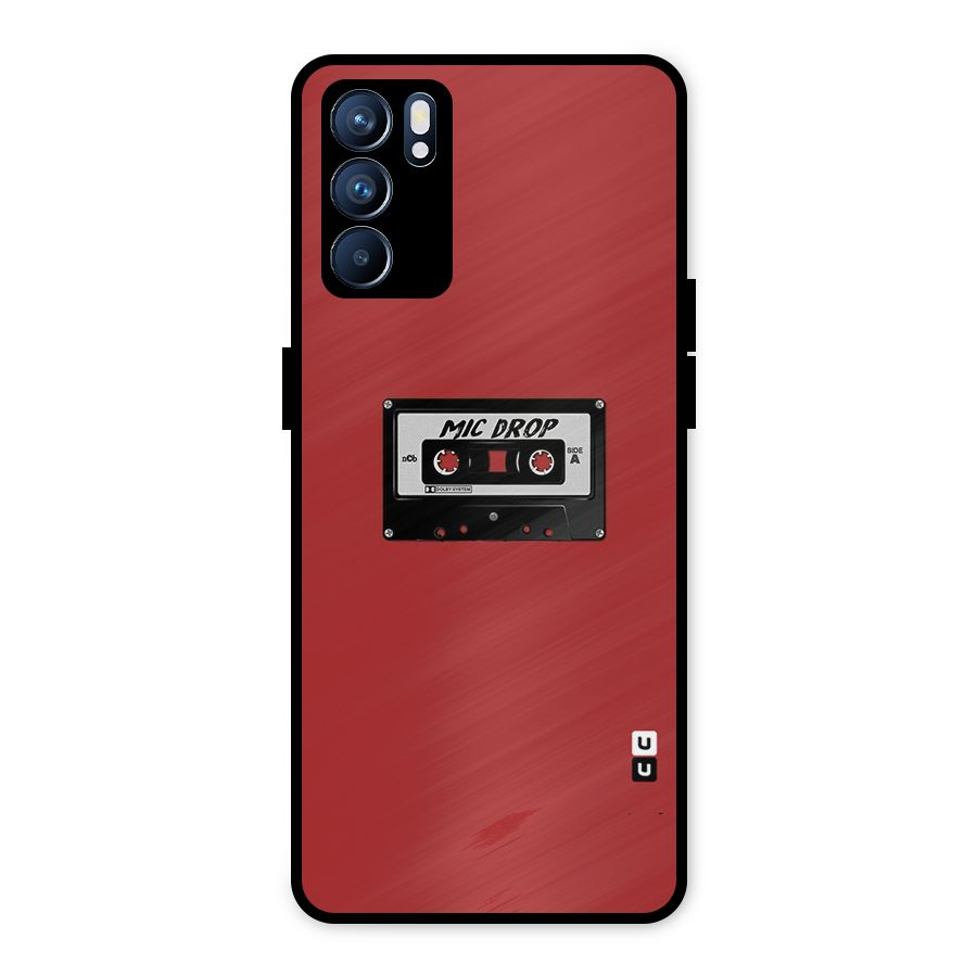 Mic Drop Cassette Minimalistic Metal Back Case for Oppo Reno6 5G