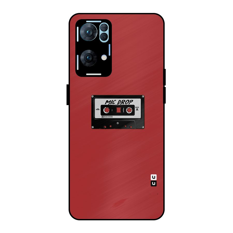 Mic Drop Cassette Minimalistic Metal Back Case for Oppo Reno7 Pro 5G