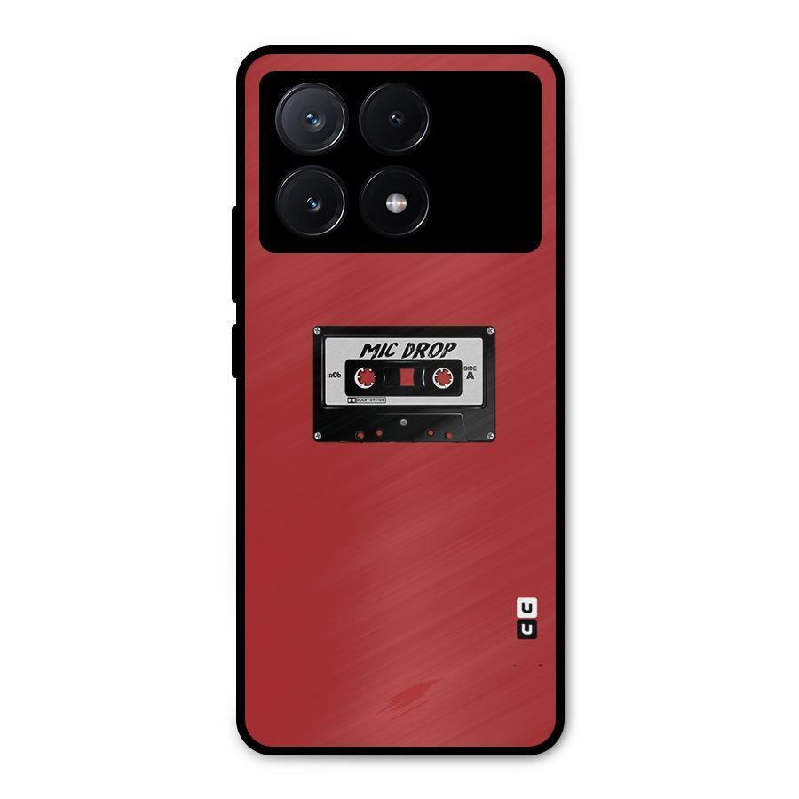 Mic Drop Cassette Minimalistic Metal Back Case for Poco X6 Pro