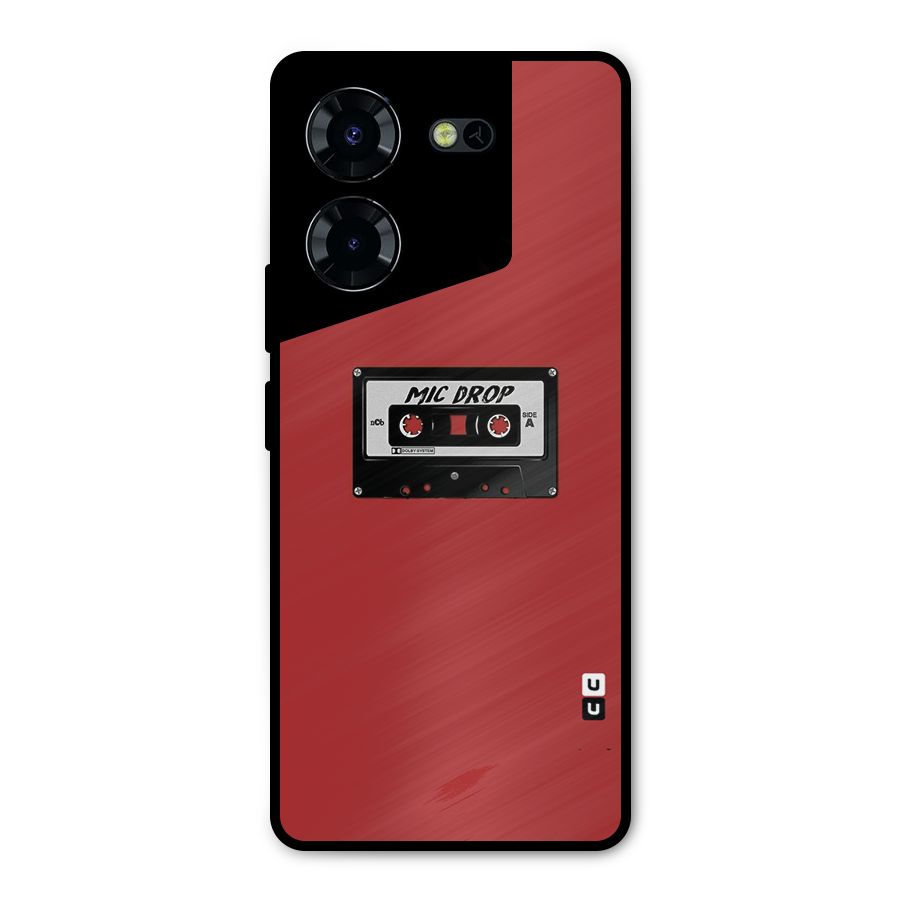 Mic Drop Cassette Minimalistic Metal Back Case for Tecno Pova 5 Pro 5G
