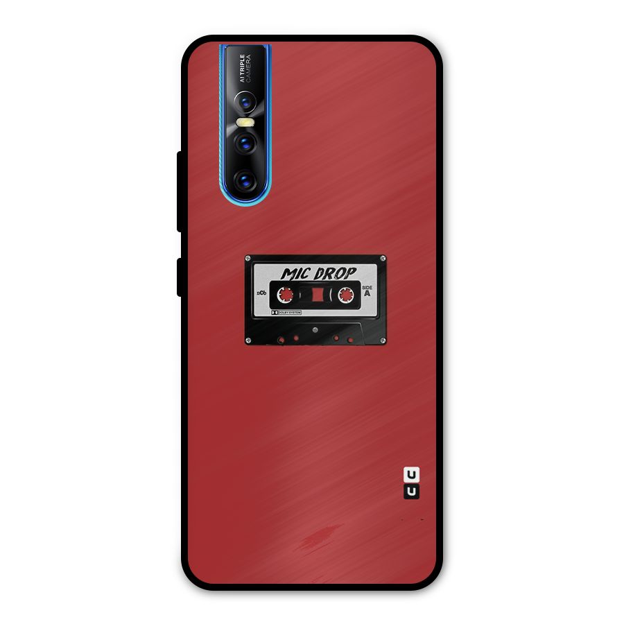 Mic Drop Cassette Minimalistic Metal Back Case for Vivo V15 Pro