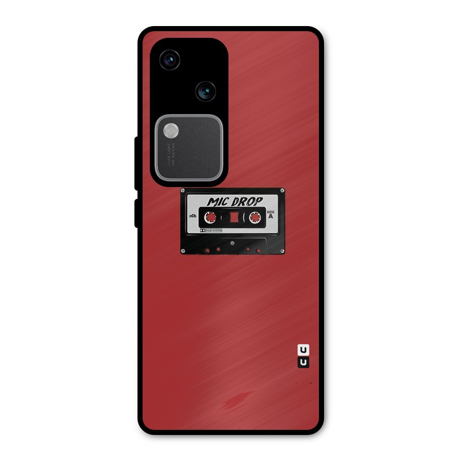 Mic Drop Cassette Minimalistic Metal Back Case for Vivo V30