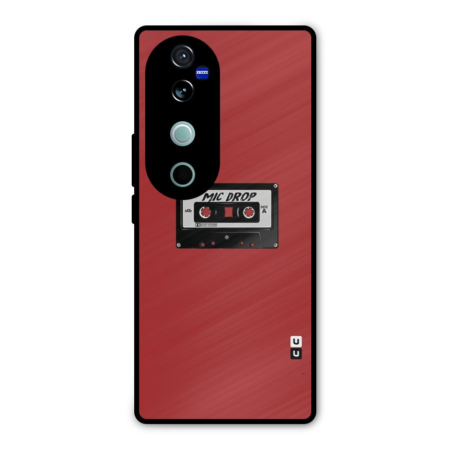 Mic Drop Cassette Minimalistic Metal Back Case for Vivo V40 Pro