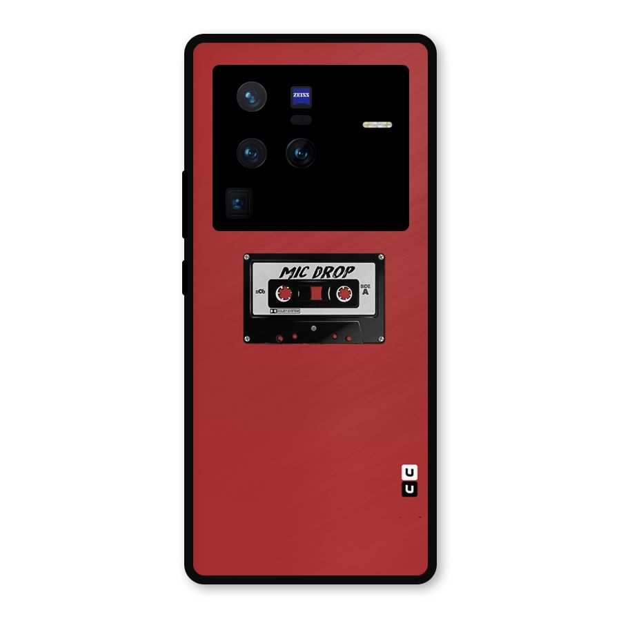Mic Drop Cassette Minimalistic Metal Back Case for Vivo X80 Pro