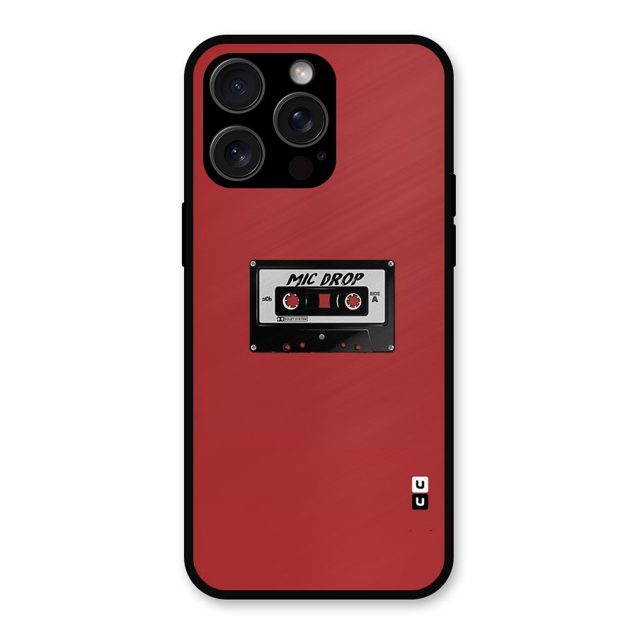 Mic Drop Cassette Minimalistic Metal Back Case for iPhone 15 Pro Max