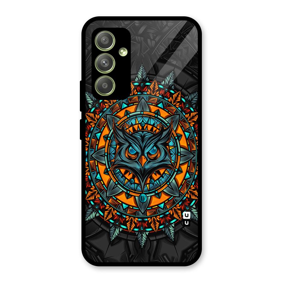 Mighty Owl Artwork Glass Back Case for Galaxy A54