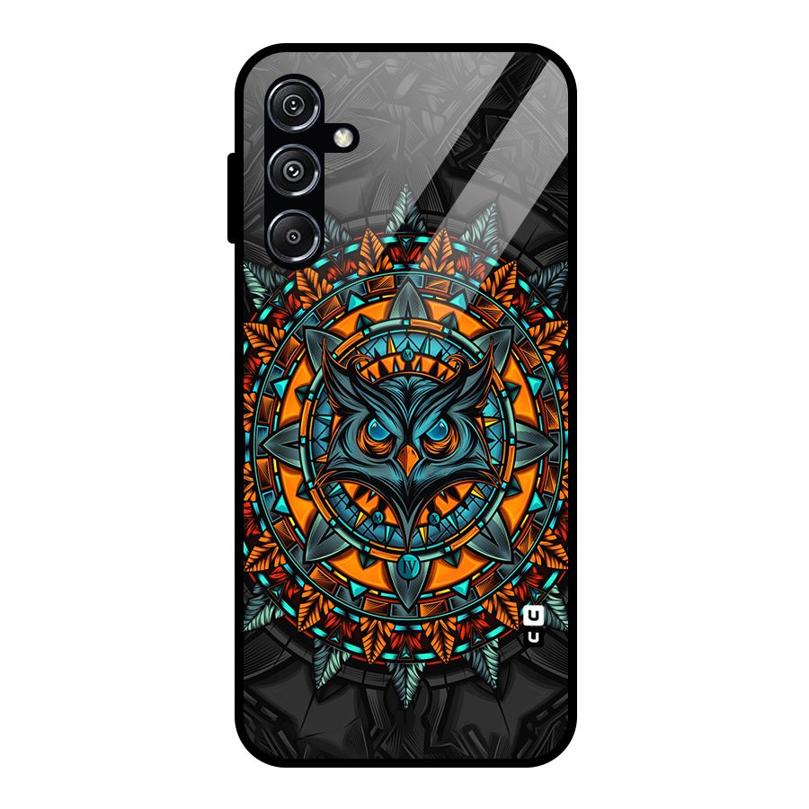 Mighty Owl Artwork Glass Back Case for Galaxy M34 5G