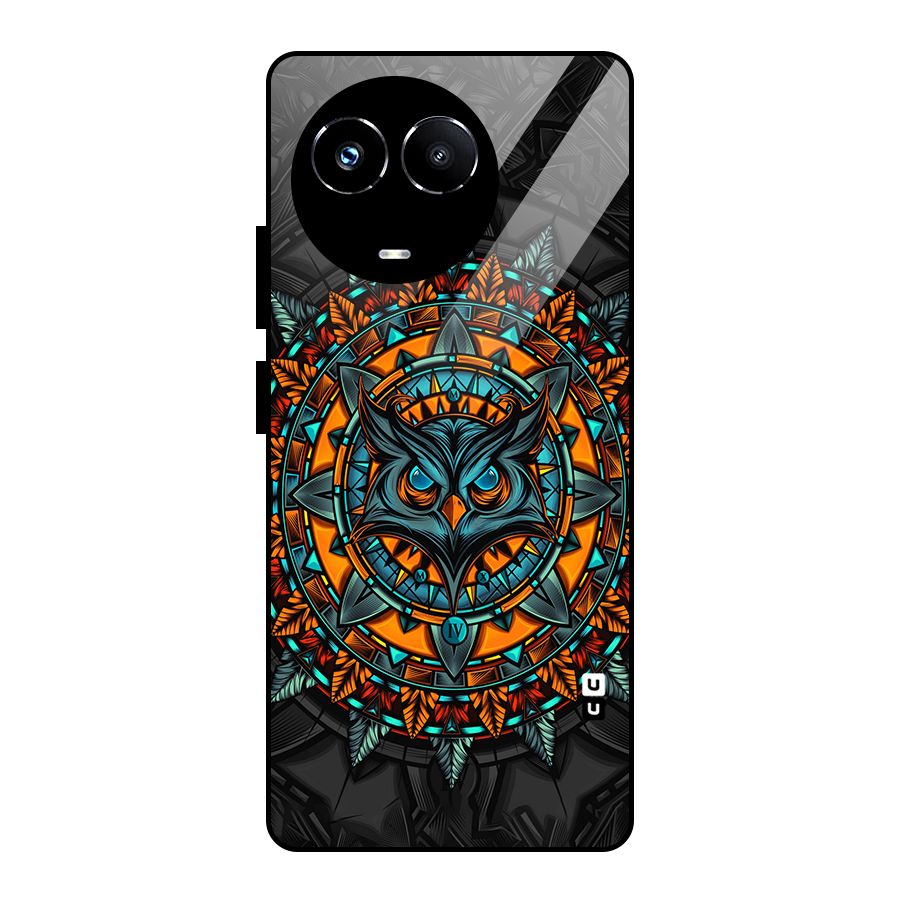Mighty Owl Artwork Glass Back Case for Realme Narzo 60X