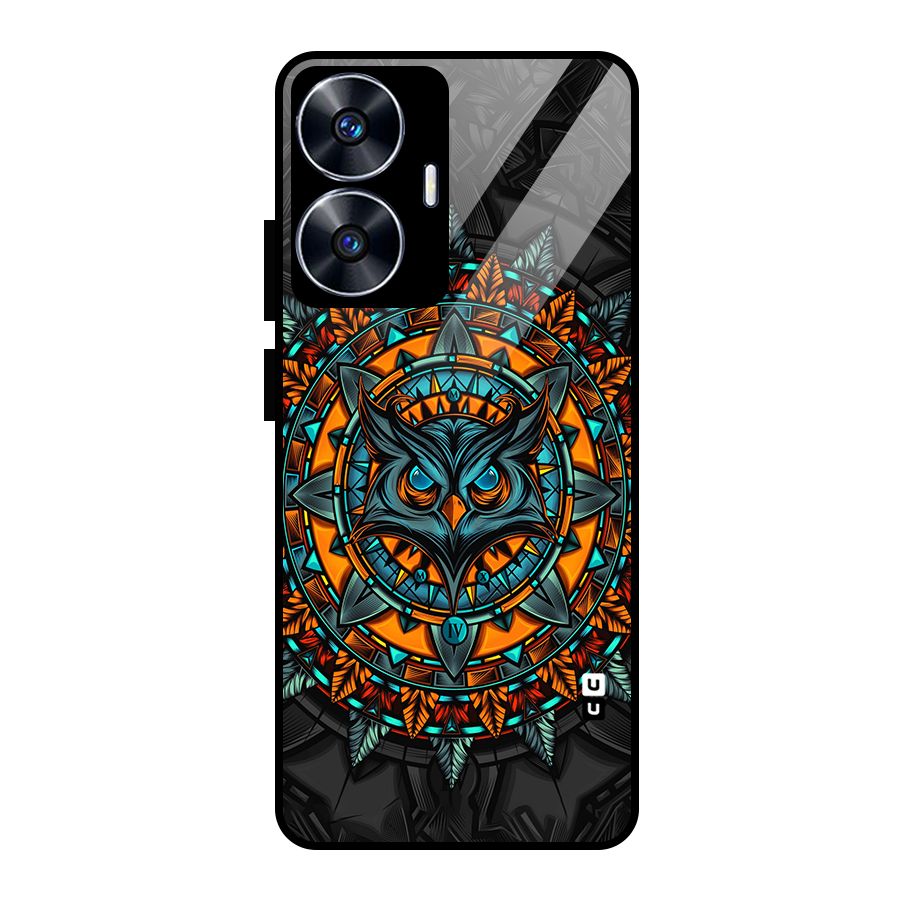 Mighty Owl Artwork Glass Back Case for Realme Narzo N55