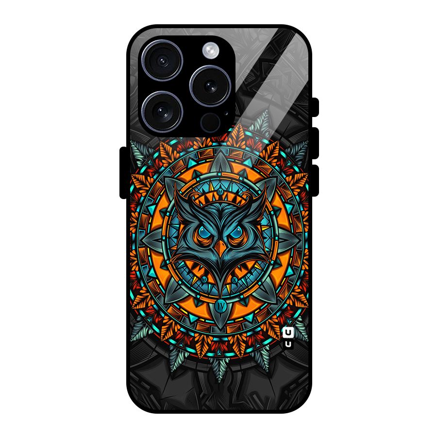 Mighty Owl Artwork Glass Back Case for iPhone 15 Pro