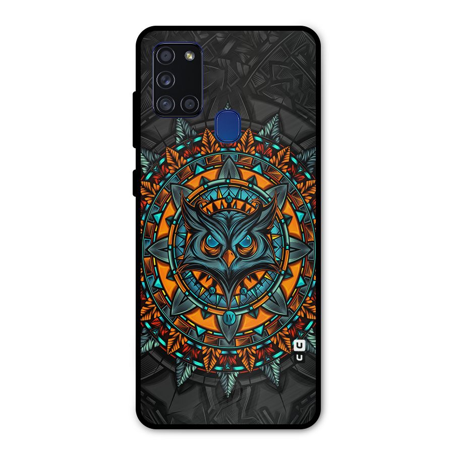 Mighty Owl Artwork Metal Back Case for Galaxy A21s