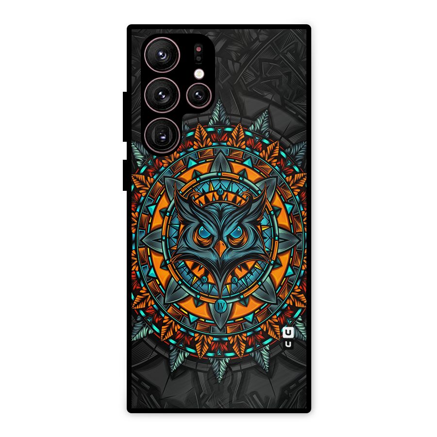 Mighty Owl Artwork Metal Back Case for Galaxy S22 Ultra 5G