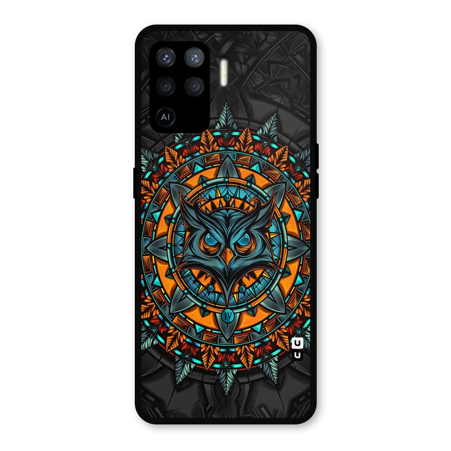 Mighty Owl Artwork Metal Back Case for Oppo F19 Pro