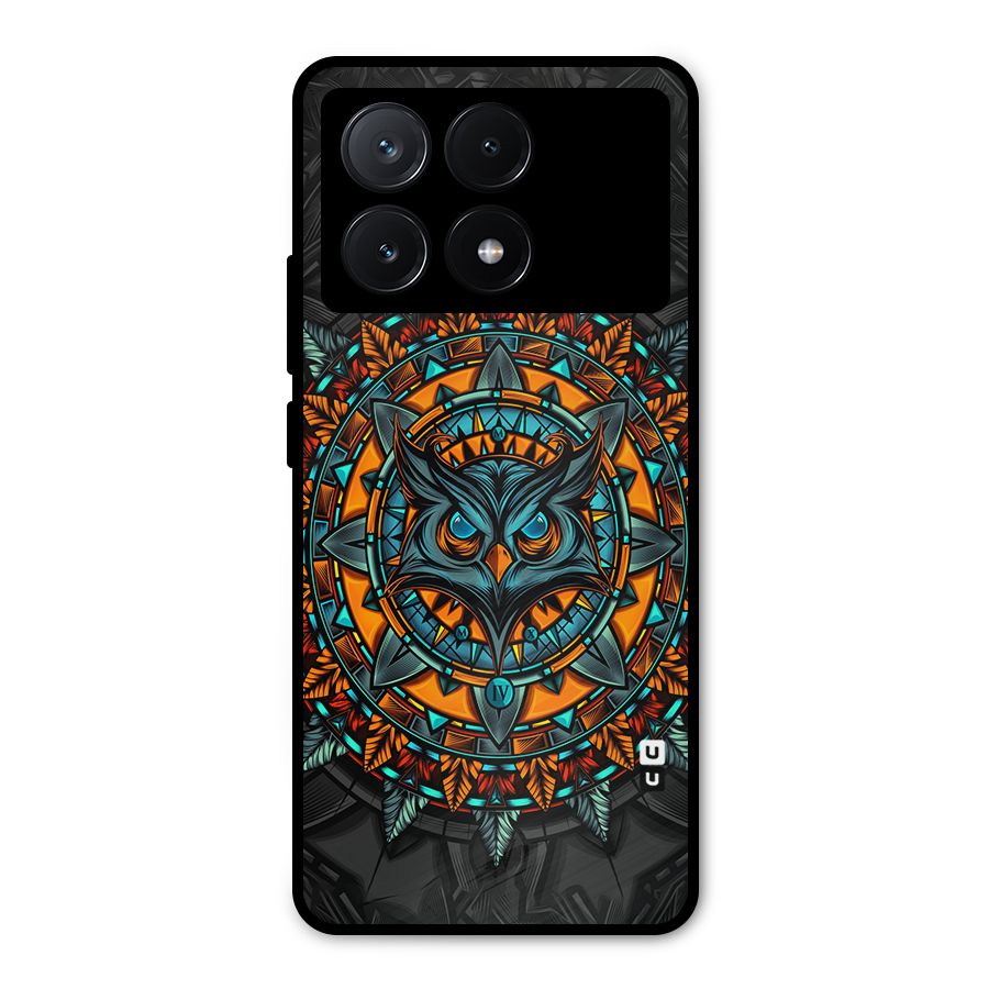 Mighty Owl Artwork Metal Back Case for Poco X6 Pro