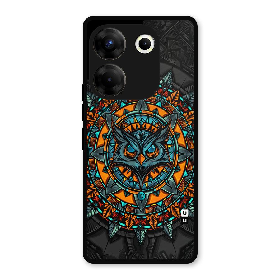 Mighty Owl Artwork Metal Back Case for Tecno Camon 20