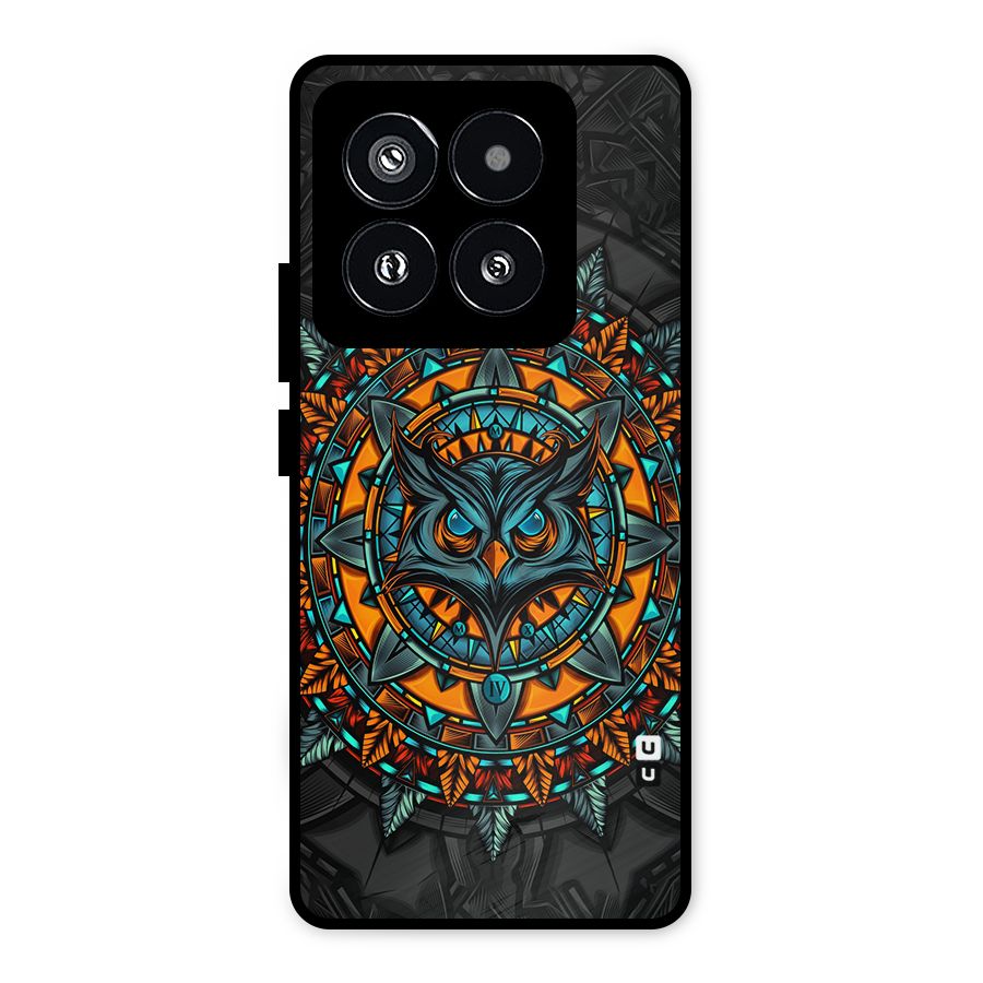 Mighty Owl Artwork Metal Back Case for Xiaomi 14 Pro