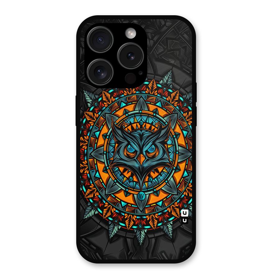 Mighty Owl Artwork Metal Back Case for iPhone 15 Pro