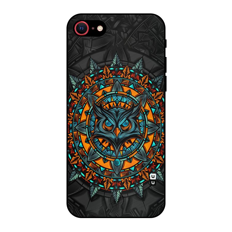 Mighty Owl Artwork Metal Back Case for iPhone SE 2020