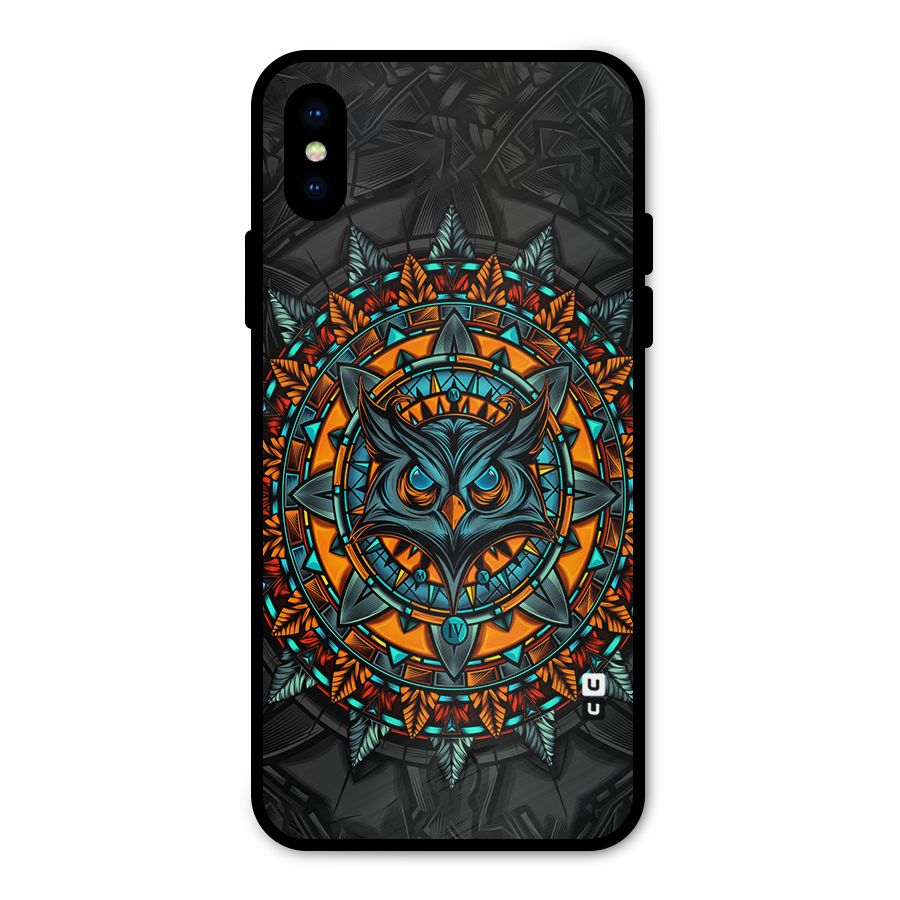 Mighty Owl Artwork Metal Back Case for iPhone XS