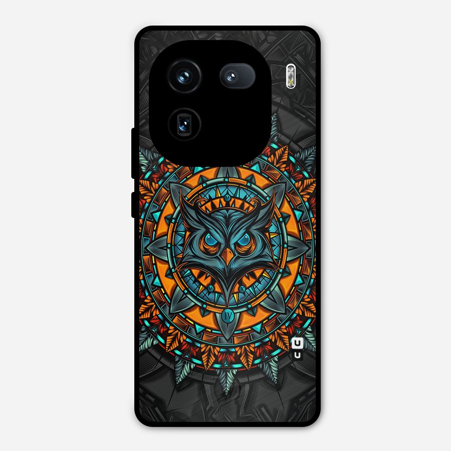 Mighty Owl Artwork Metal Back Case for iQOO 12