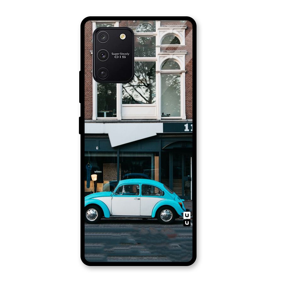 Mini Blue Car Glass Back Case for Galaxy S10 Lite