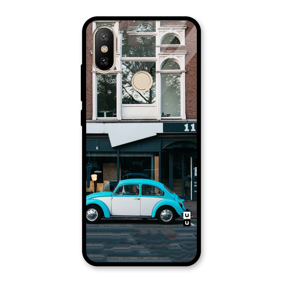 Mini Blue Car Glass Back Case for Redmi A2