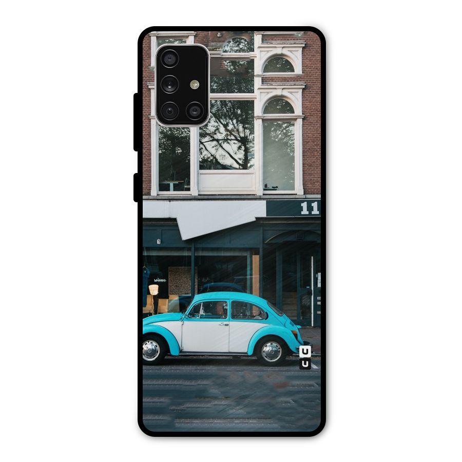 Mini Blue Car Metal Back Case for Galaxy A71
