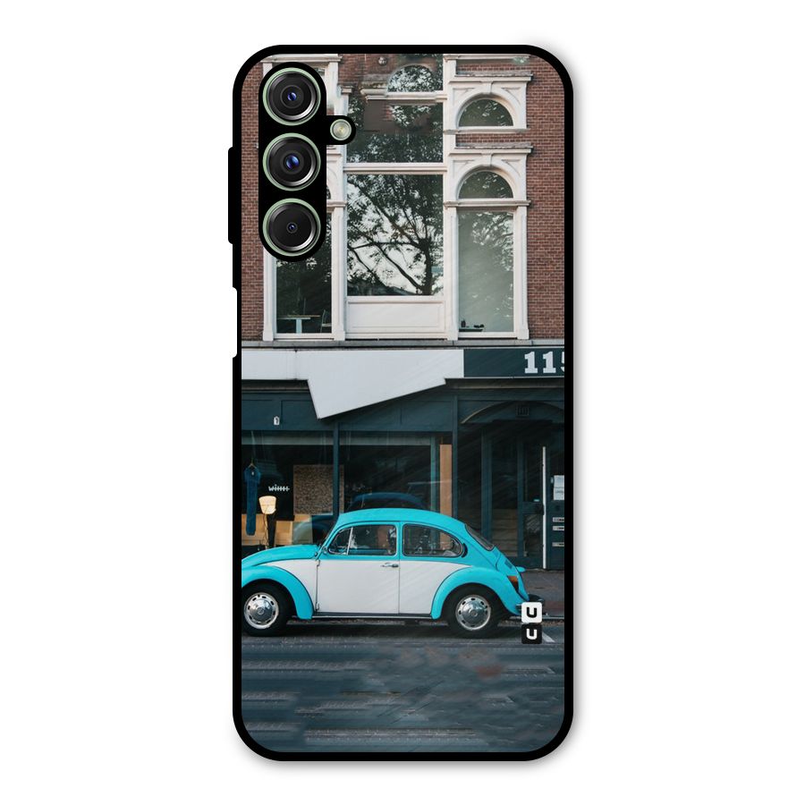 Mini Blue Car Metal Back Case for Galaxy F34