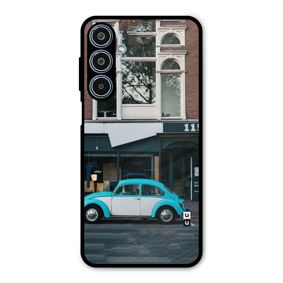 Mini Blue Car Metal Back Case for Galaxy M35