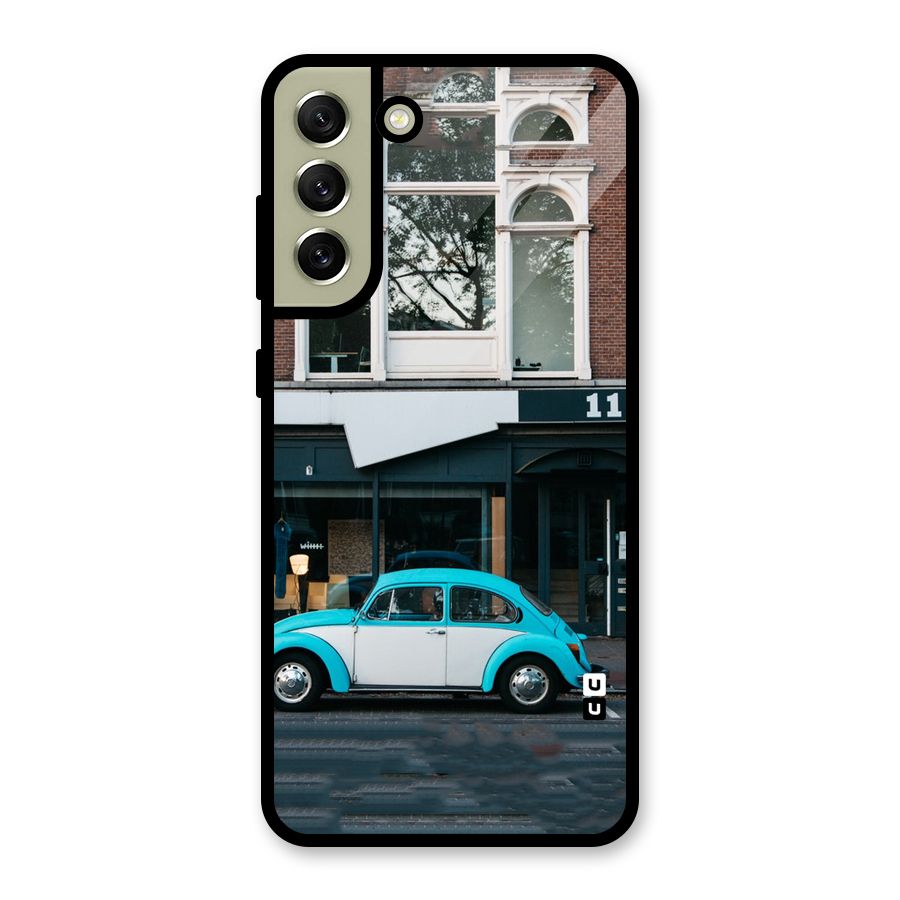 Mini Blue Car Metal Back Case for Galaxy S21 FE 5G (2023)