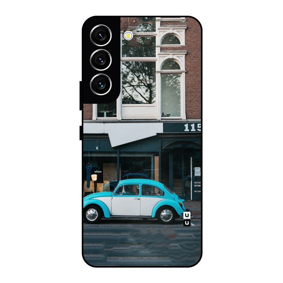 Mini Blue Car Metal Back Case for Galaxy S22 5G