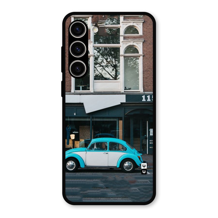 Mini Blue Car Metal Back Case for Galaxy S23 Plus