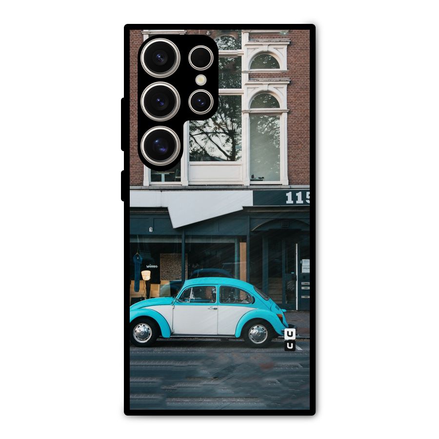 Mini Blue Car Metal Back Case for Galaxy S24 Ultra