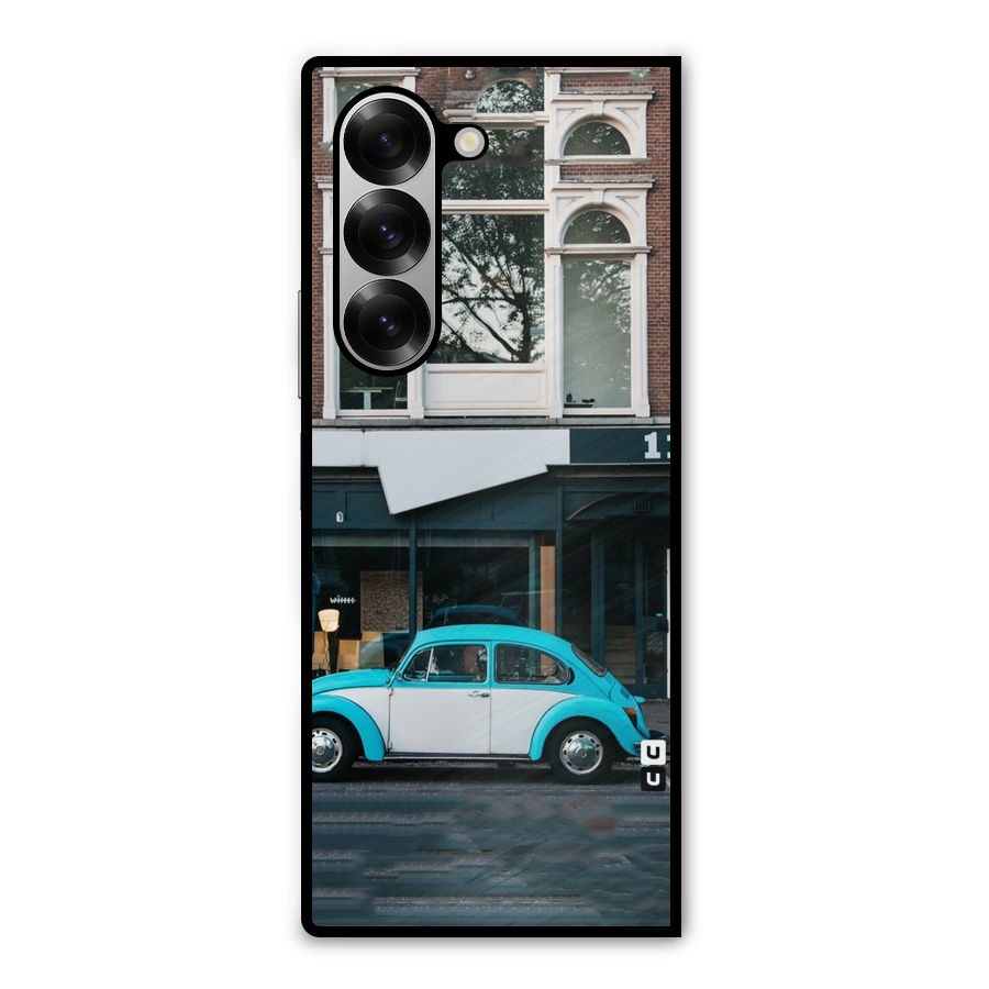Mini Blue Car Metal Back Case for Galaxy Z Fold6
