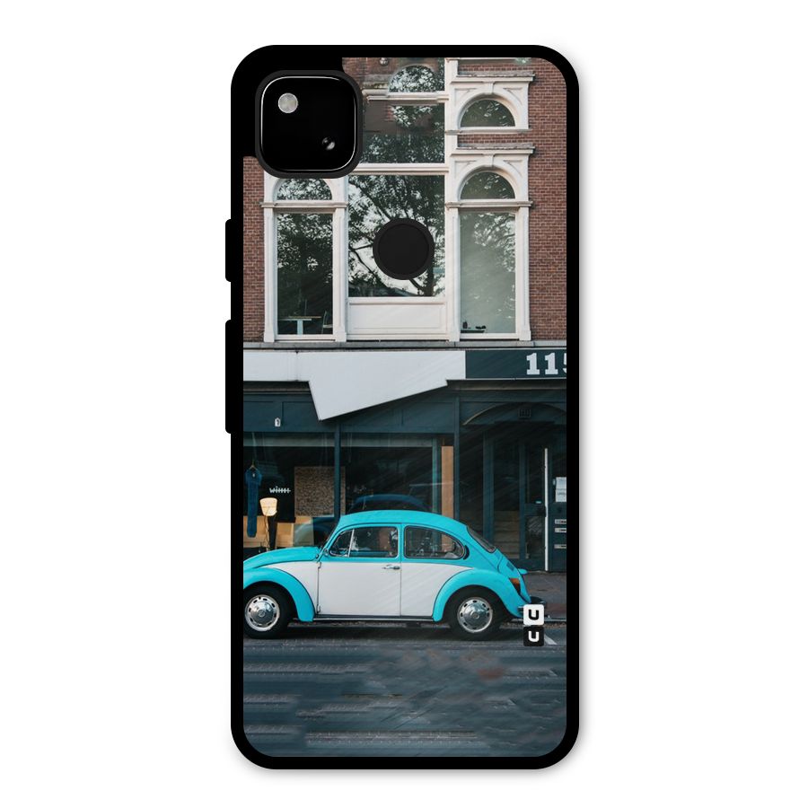 Mini Blue Car Metal Back Case for Google Pixel 4a