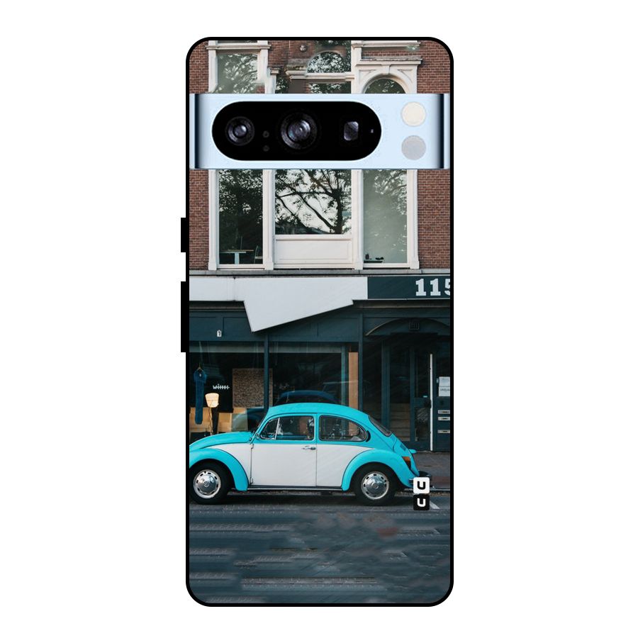 Mini Blue Car Metal Back Case for Google Pixel 8 Pro