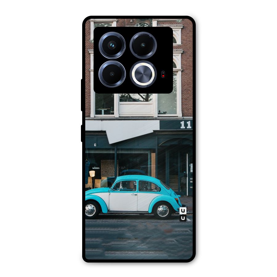 Mini Blue Car Metal Back Case for Infinix Note 40 5G