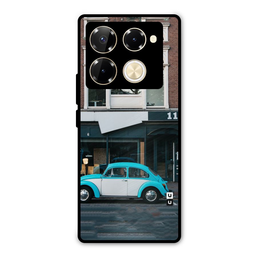 Mini Blue Car Metal Back Case for Infinix Note 40 Pro Plus