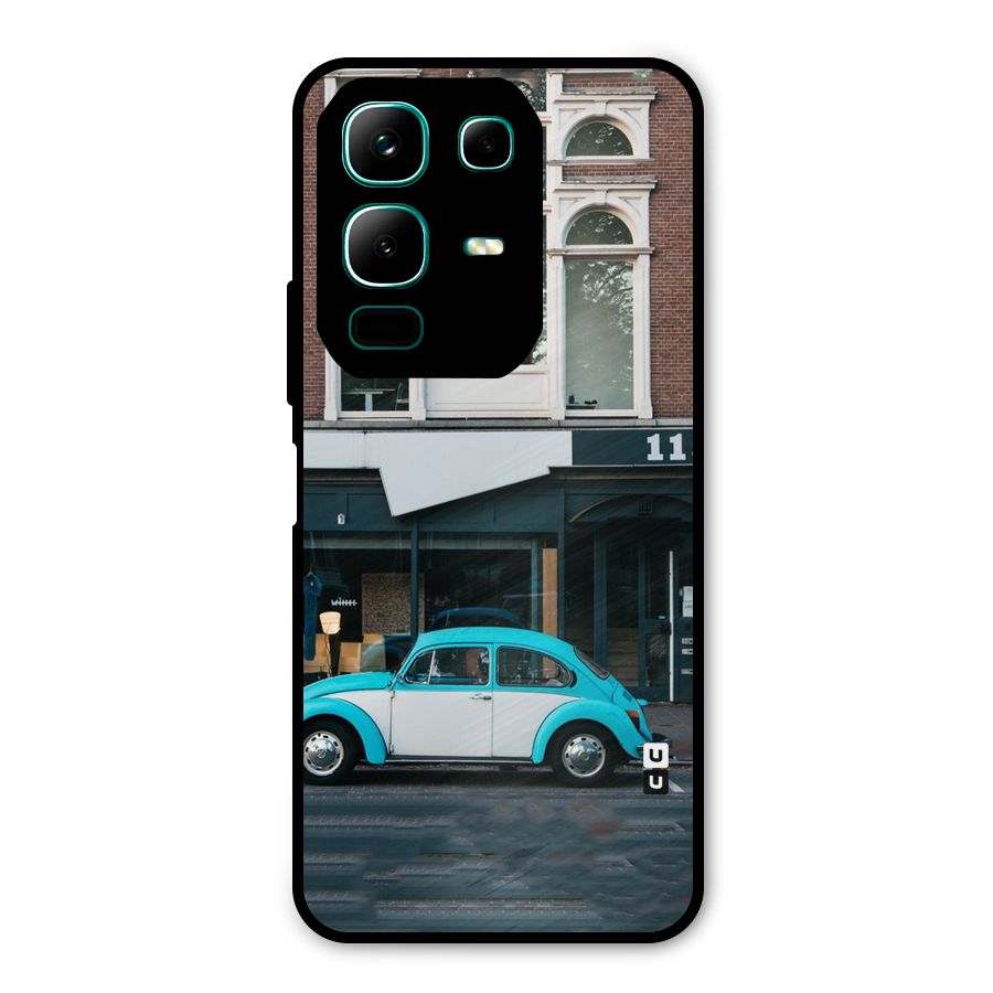 Mini Blue Car Metal Back Case for Infinix Note 50x