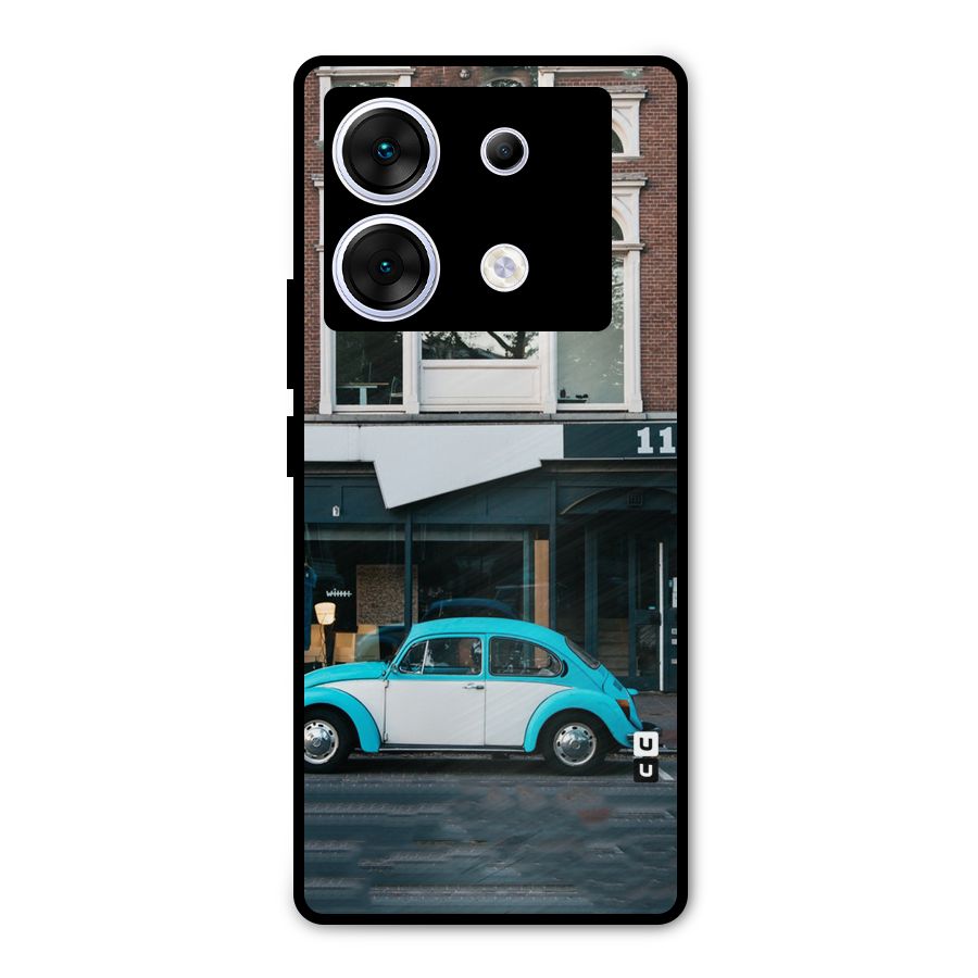 Mini Blue Car Metal Back Case for Infinix Zero 30 5G