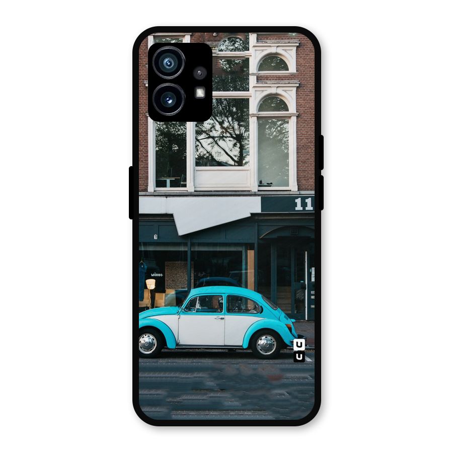 Mini Blue Car Metal Back Case for Nothing Phone 1
