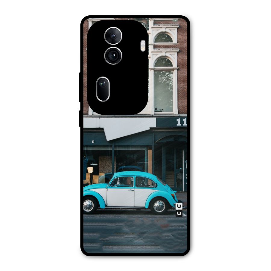 Mini Blue Car Metal Back Case for Oppo Reno11 Pro 5G